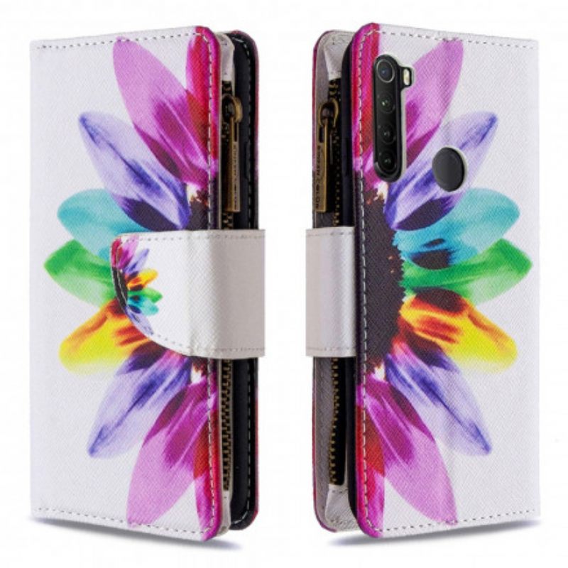 Kotelot Xiaomi Redmi Note 8T Flower Vetoketjullinen Tasku