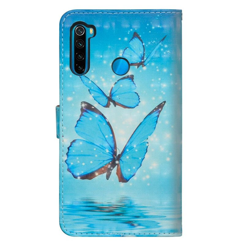 Kotelot Xiaomi Redmi Note 8T Flying Blue Butterflies