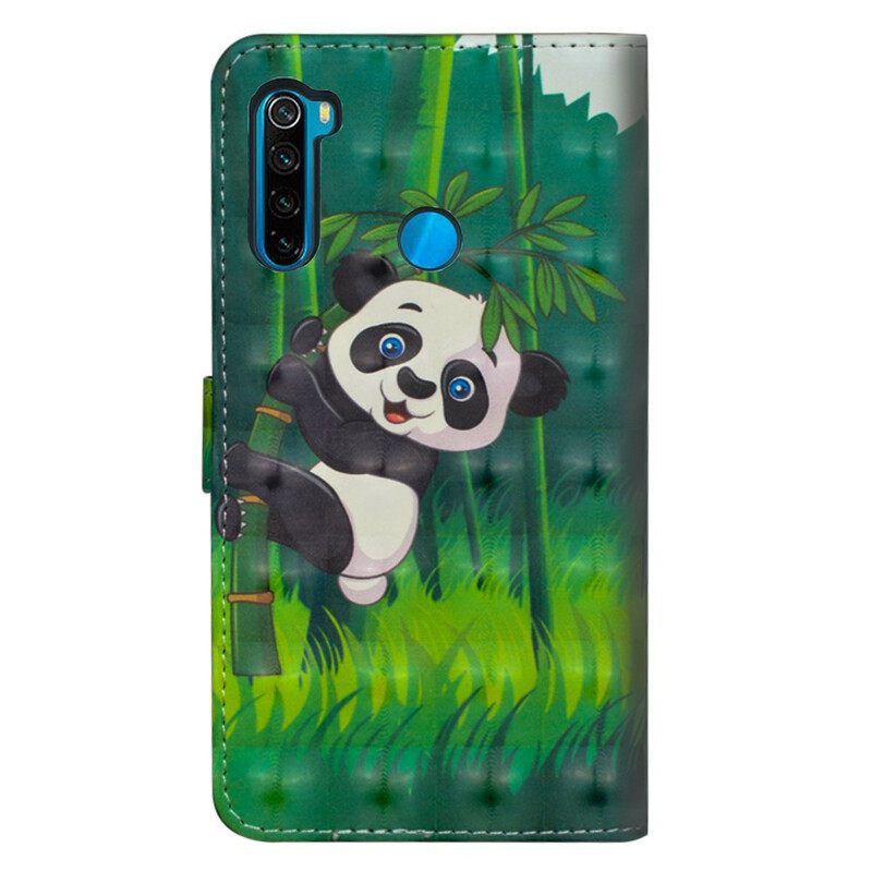 Kotelot Xiaomi Redmi Note 8T Panda Ja Bamboo