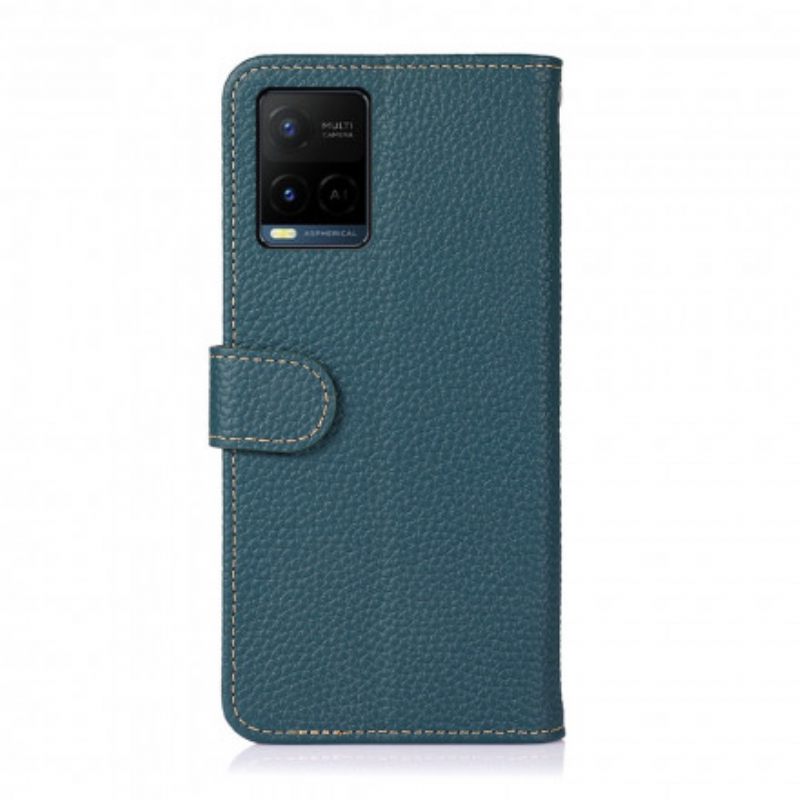 Flip Case Vivo Y33s / Y21 / Y21s Litchi Nahka Khazneh