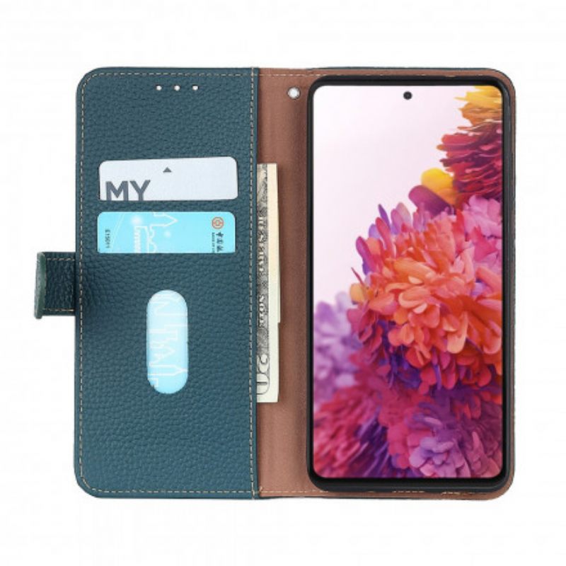 Flip Case Vivo Y33s / Y21 / Y21s Litchi Nahka Khazneh