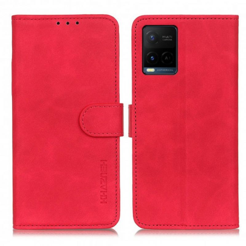 Flip Case Vivo Y33s / Y21 / Y21s Mate Vintage Leather Effect Khazneh