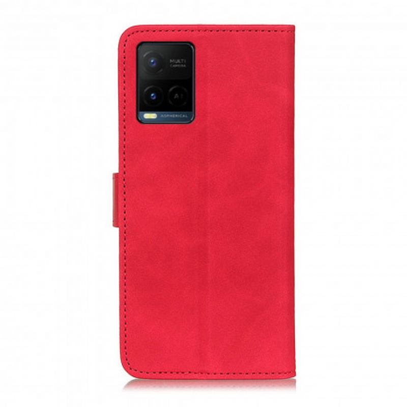 Flip Case Vivo Y33s / Y21 / Y21s Mate Vintage Leather Effect Khazneh