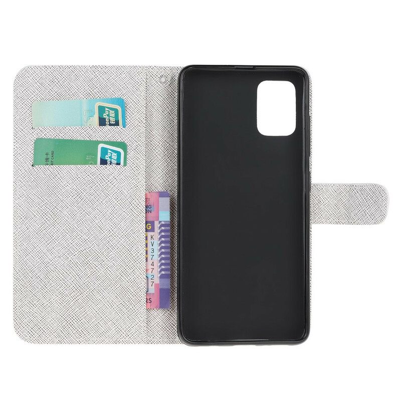 Flip Case Poco M3 Suojaketju Kuori Diamond Butterflies Hihnalla