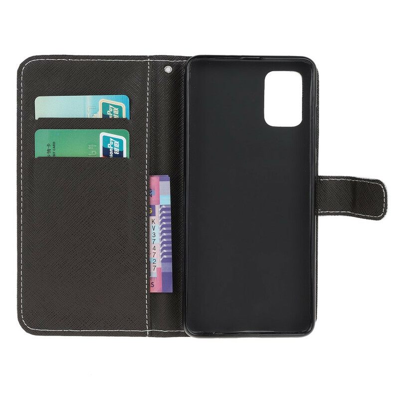 Flip Case Poco M3 Wolf Talvella Kaulanauhan Kanssa