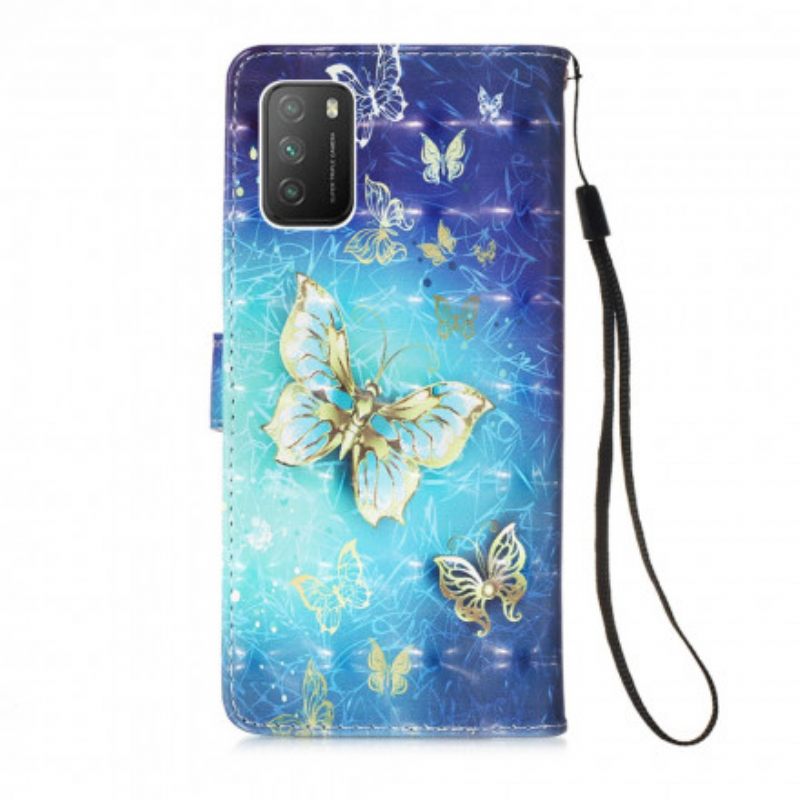 Kotelot Poco M3 Golden Butterflies