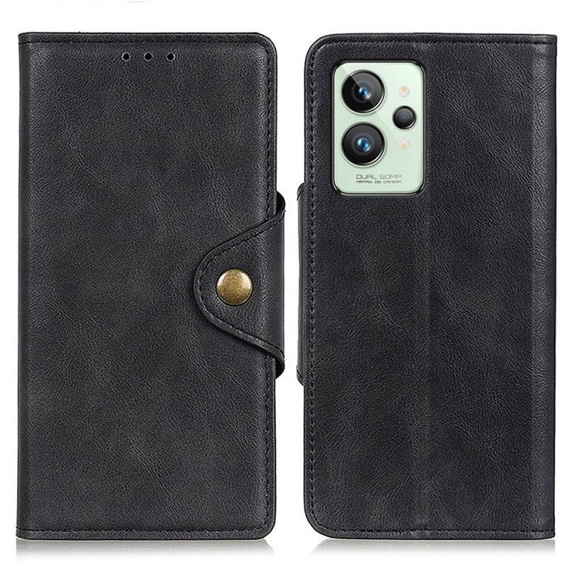 Flip Case Realme GT2 Pro Keinonahkapainike