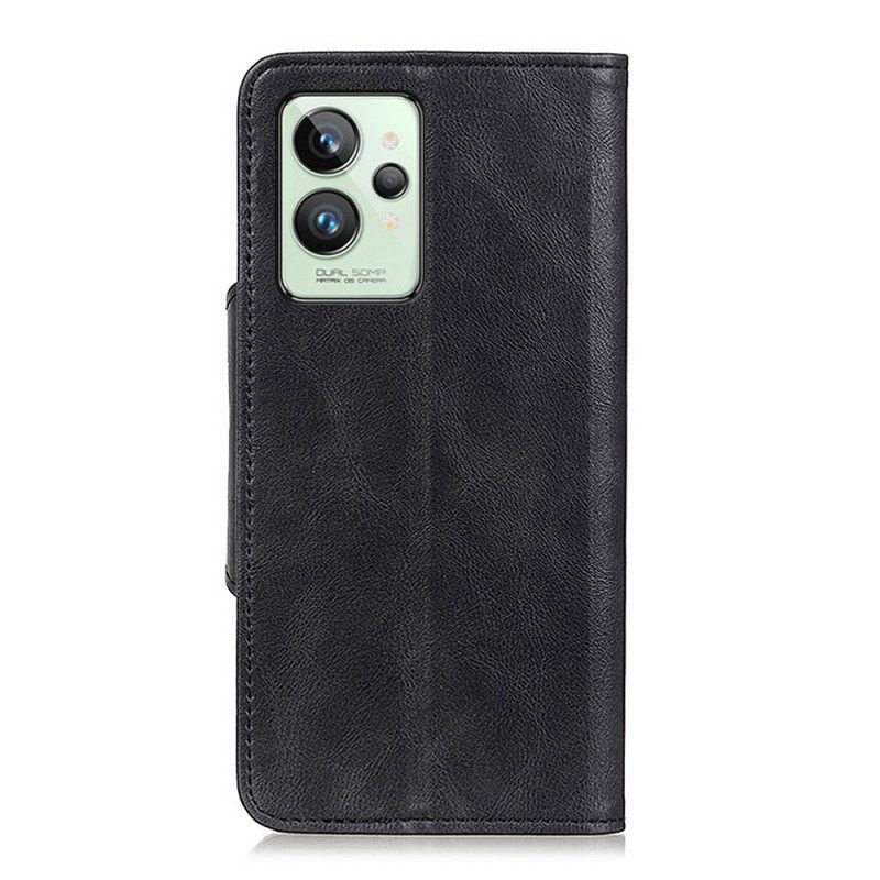 Flip Case Realme GT2 Pro Keinonahkapainike