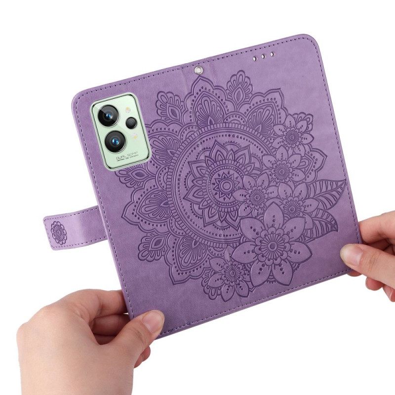 Flip Case Realme GT2 Pro Suojaketju Kuori Strappy Mandala