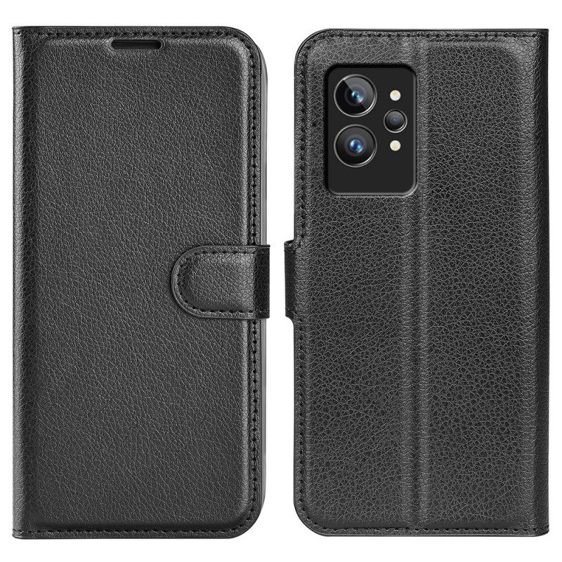 Nahkakotelo Realme GT2 Pro Classic Litchi Faux Leather