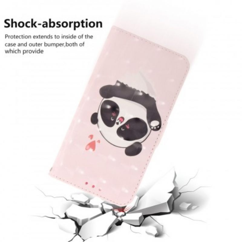 Flip Case Samsung Galaxy A50 Suojaketju Kuori Panda Love In Lanyard