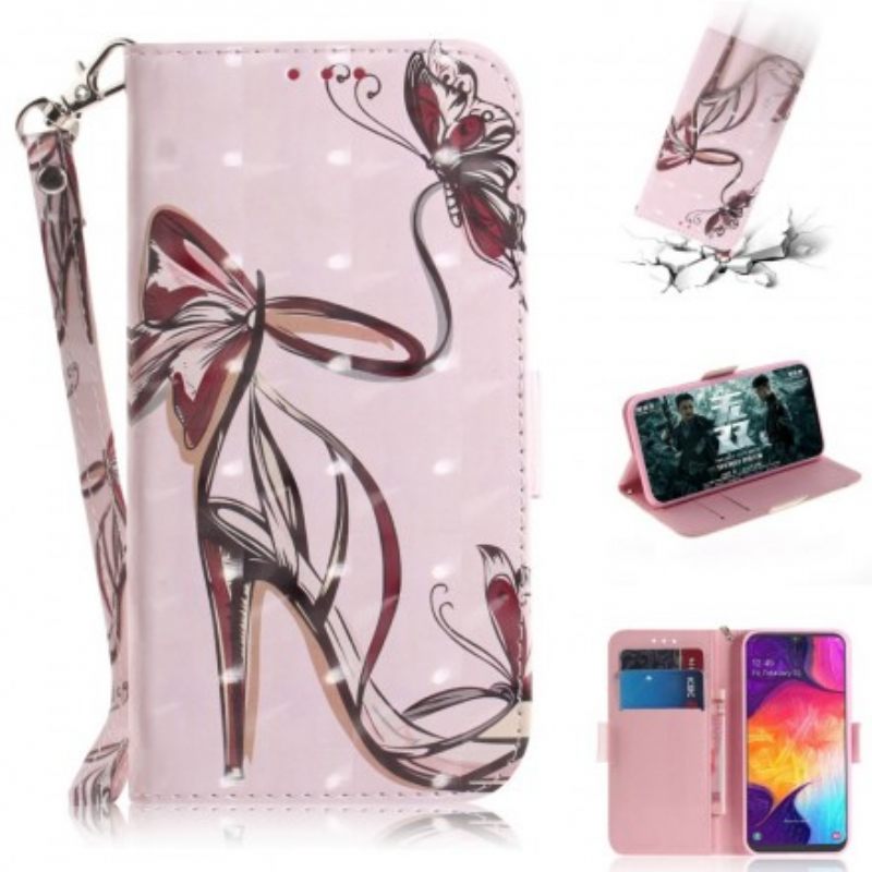 Flip Case Samsung Galaxy A50 Suojaketju Kuori Strappy Pump