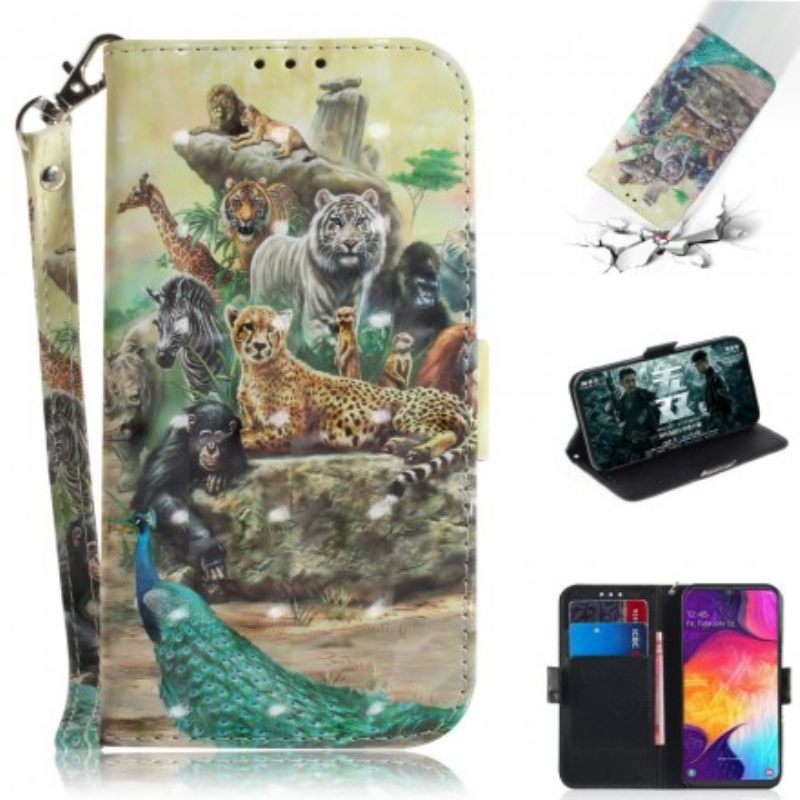 Kotelot Samsung Galaxy A50 Suojaketju Kuori Animal Safari Stringit