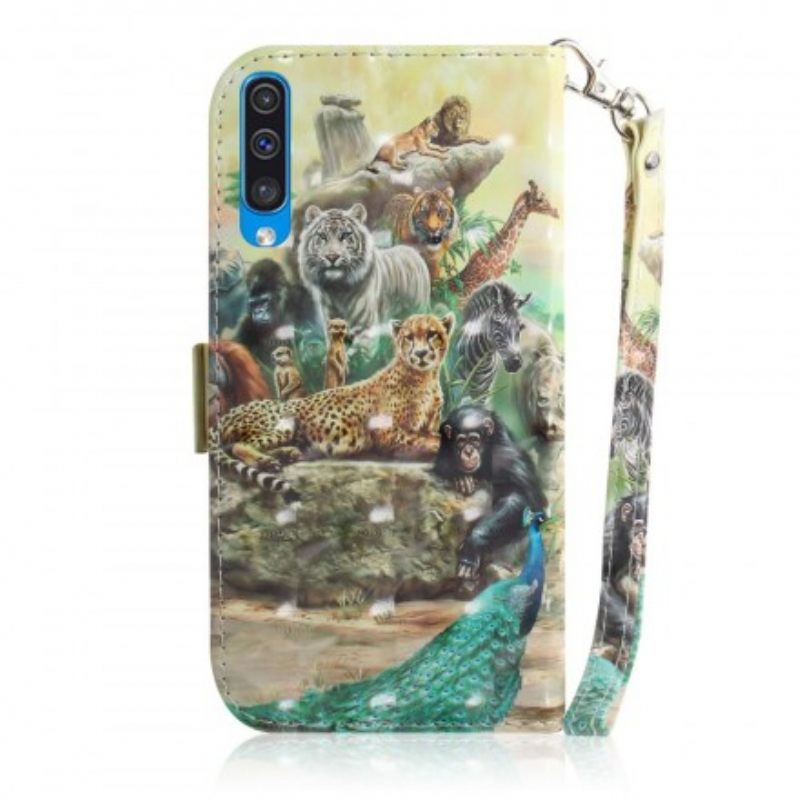 Kotelot Samsung Galaxy A50 Suojaketju Kuori Animal Safari Stringit