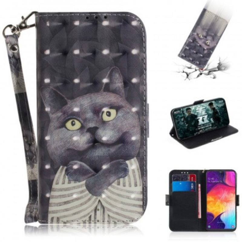 Kotelot Samsung Galaxy A50 Suojaketju Kuori Grey Thong Cat