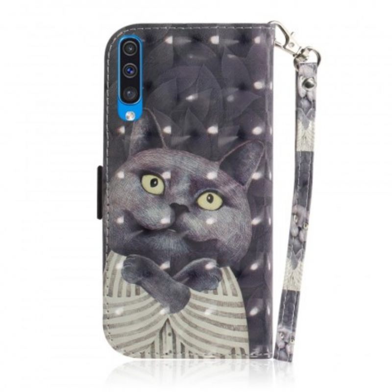 Kotelot Samsung Galaxy A50 Suojaketju Kuori Grey Thong Cat