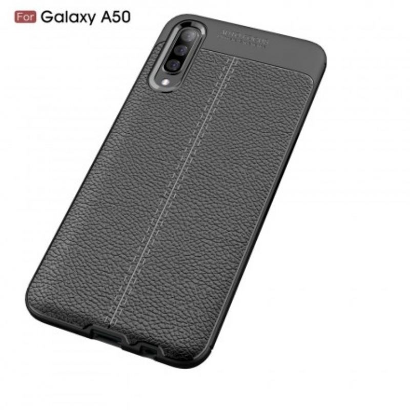 Kuori Samsung Galaxy A50 Double Line Litchi Leather Effect