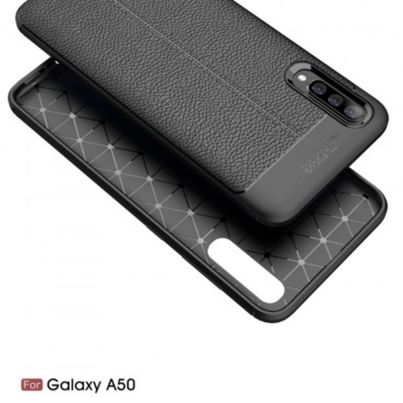 Kuori Samsung Galaxy A50 Double Line Litchi Leather Effect