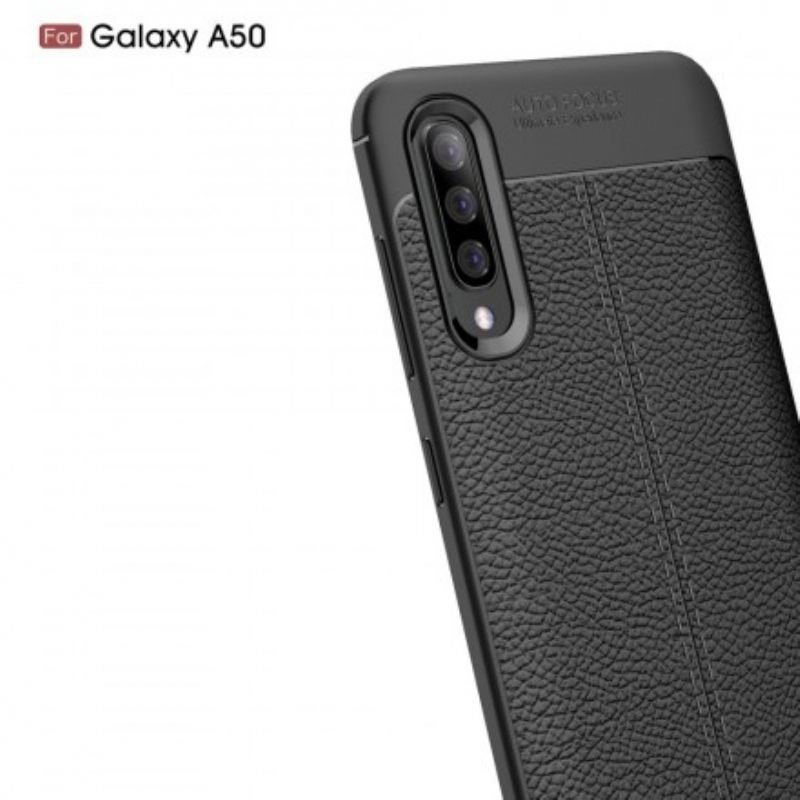 Kuori Samsung Galaxy A50 Double Line Litchi Leather Effect