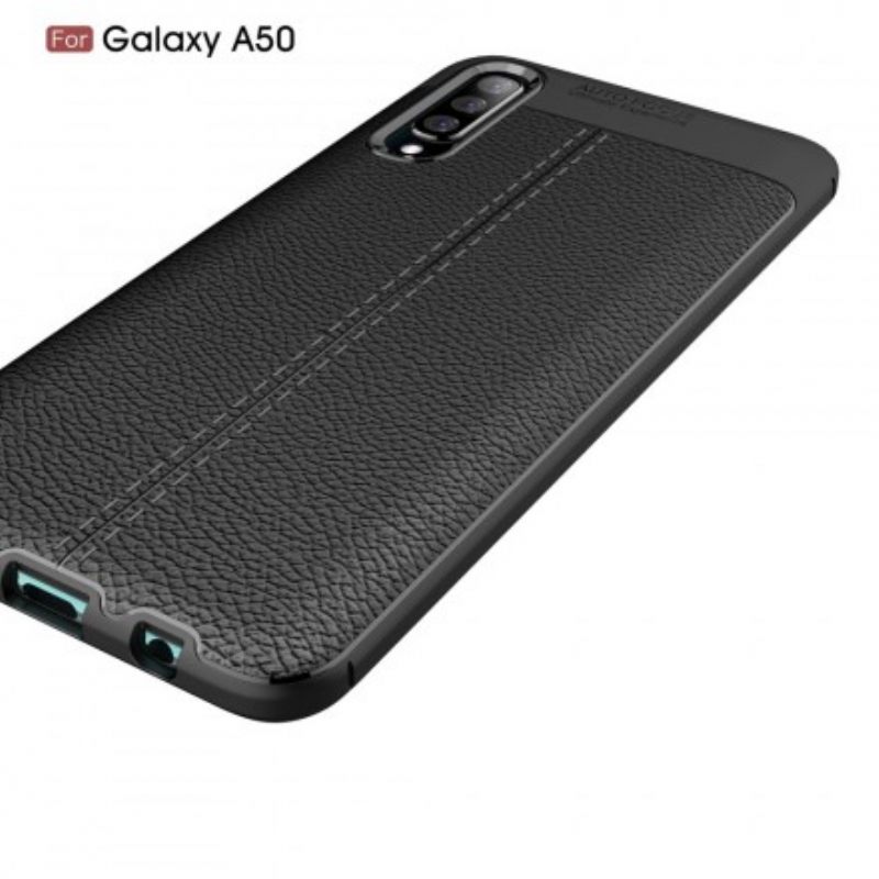 Kuori Samsung Galaxy A50 Double Line Litchi Leather Effect