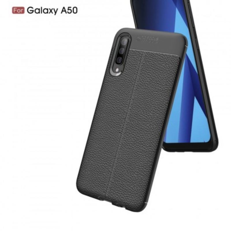 Kuori Samsung Galaxy A50 Double Line Litchi Leather Effect