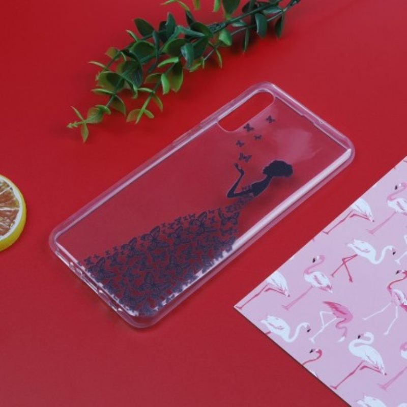 Kuori Samsung Galaxy A50 Transparent Butterflies Mekko