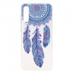 Kuori Samsung Galaxy A50 Transparent Dream Catcher Blue Feathers