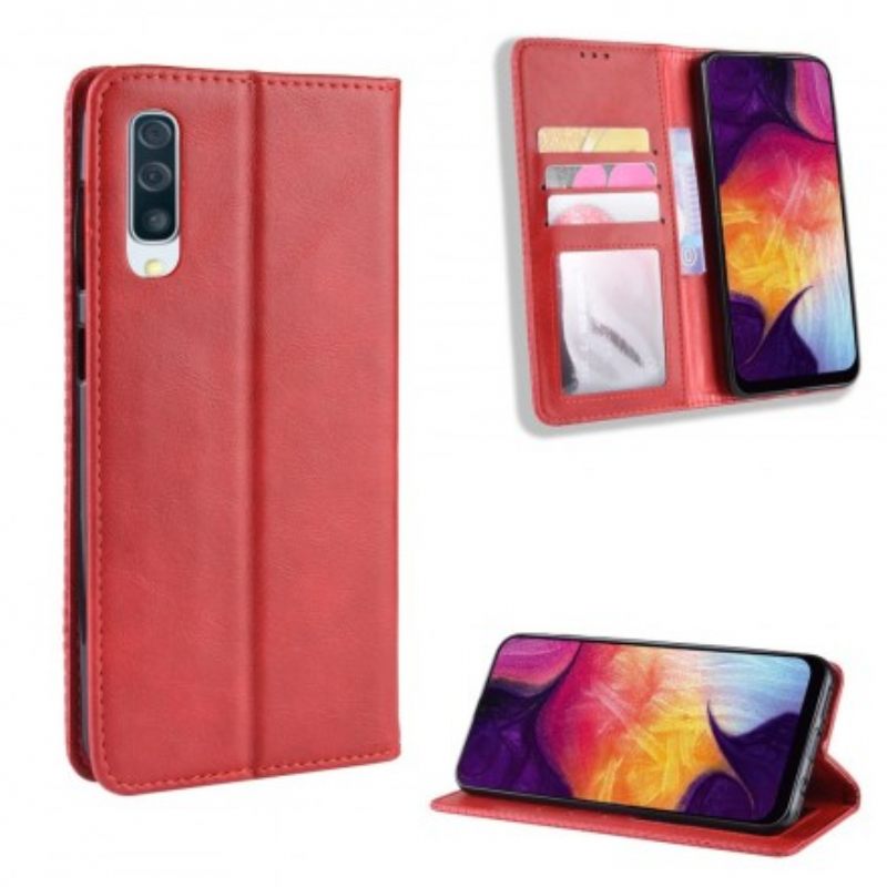 Puhelinkuoret Samsung Galaxy A50 Kotelot Flip Tyylitelty Vintage-nahkaefekti