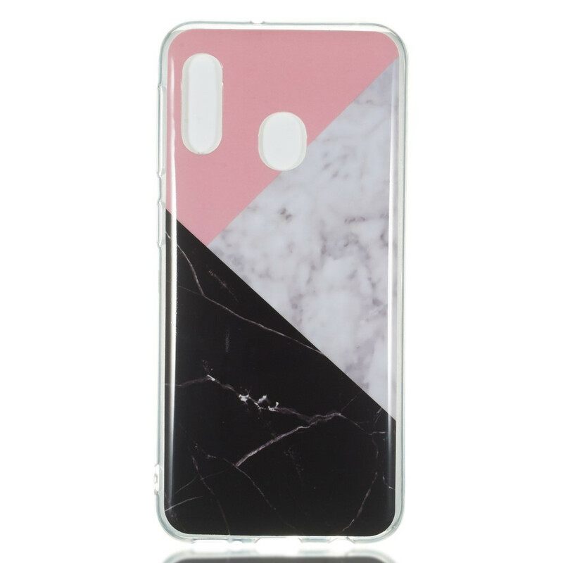 Case Samsung Galaxy A20e Geometrinen Marmoriefekti