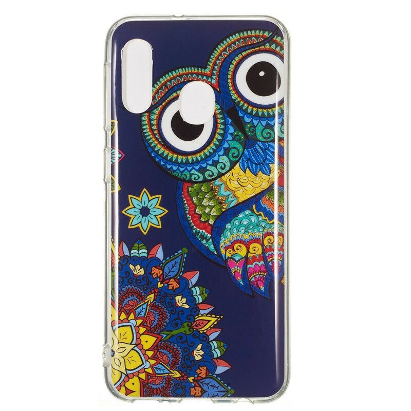 Case Samsung Galaxy A20e Owl Fluoresoiva Mandala