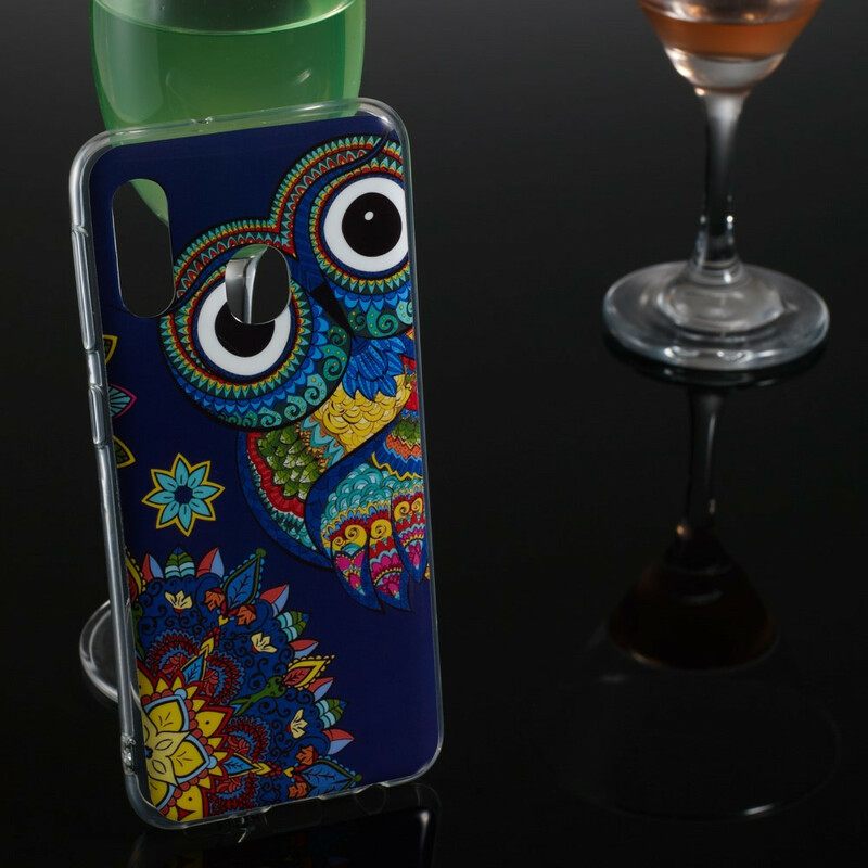 Case Samsung Galaxy A20e Owl Fluoresoiva Mandala