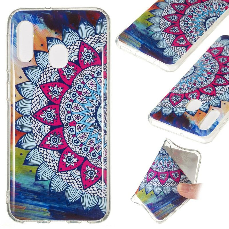 Case Samsung Galaxy A20e Värikäs Fluoresoiva Mandala