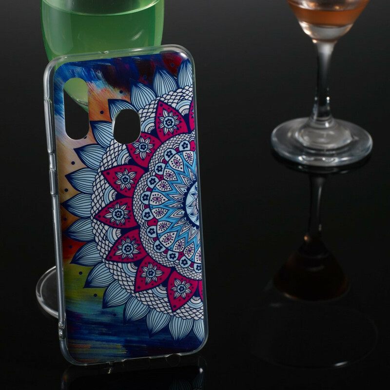 Case Samsung Galaxy A20e Värikäs Fluoresoiva Mandala