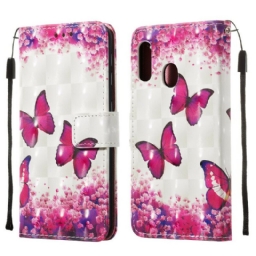 Kotelot Samsung Galaxy A20e Red Butterflies