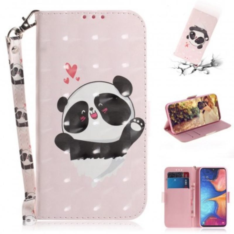 Kotelot Samsung Galaxy A20e Suojaketju Kuori Panda Love In Lanyard