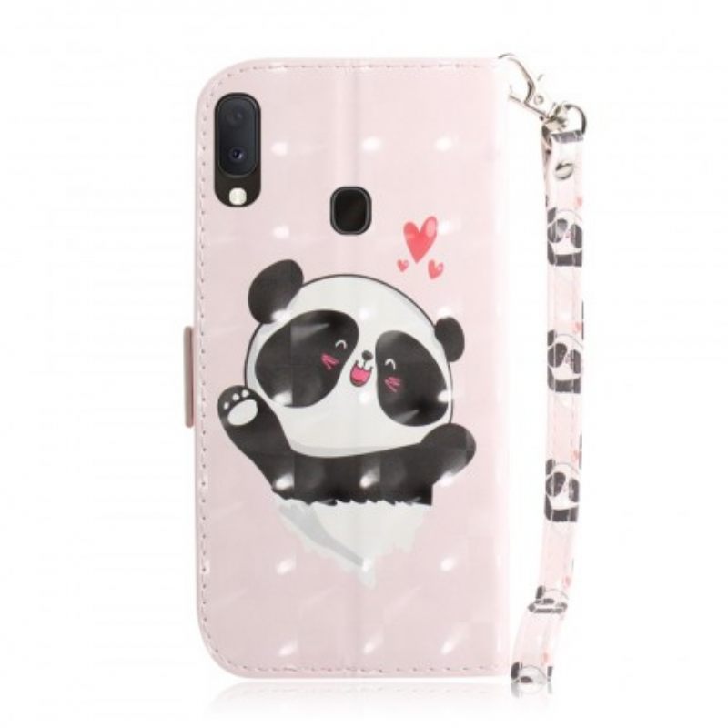 Kotelot Samsung Galaxy A20e Suojaketju Kuori Panda Love In Lanyard