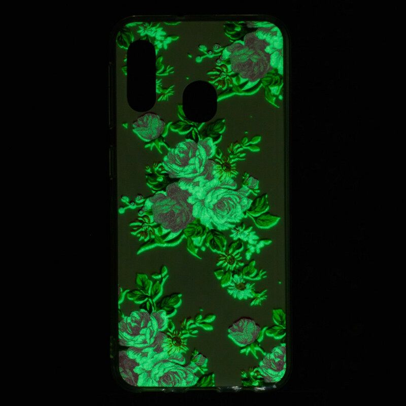 Kuori Samsung Galaxy A20e Fluorescent Liberty Flowers