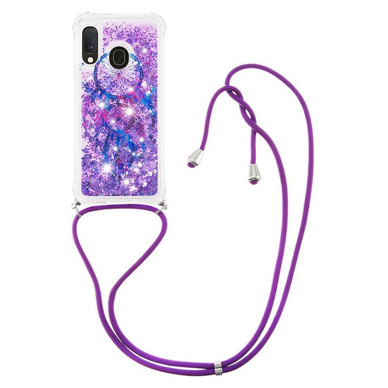 Kuori Samsung Galaxy A20e Kiristysnyörillä Dreamcatcher Glitter Kiristysnauha