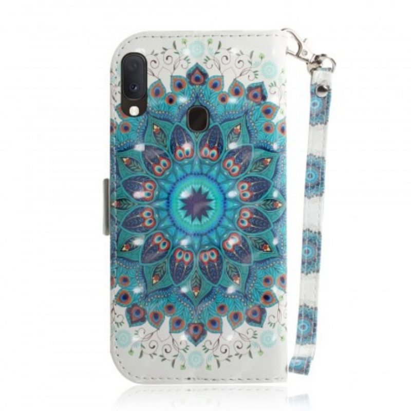 Nahkakotelo Samsung Galaxy A20e Suojaketju Kuori Magistral Strappy Mandala