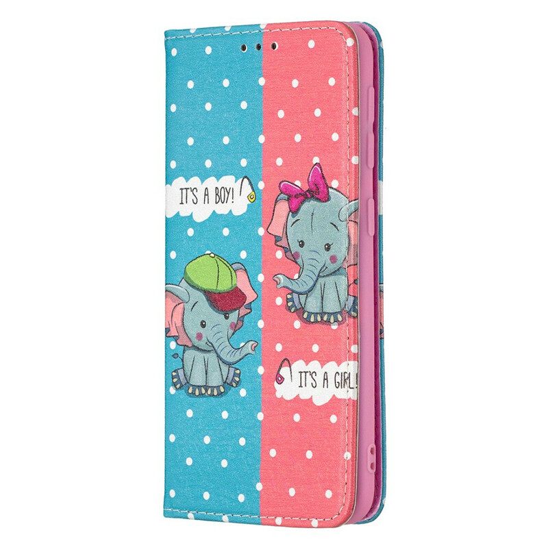 Puhelinkuoret Samsung Galaxy A20e Kotelot Flip Baby Elephants