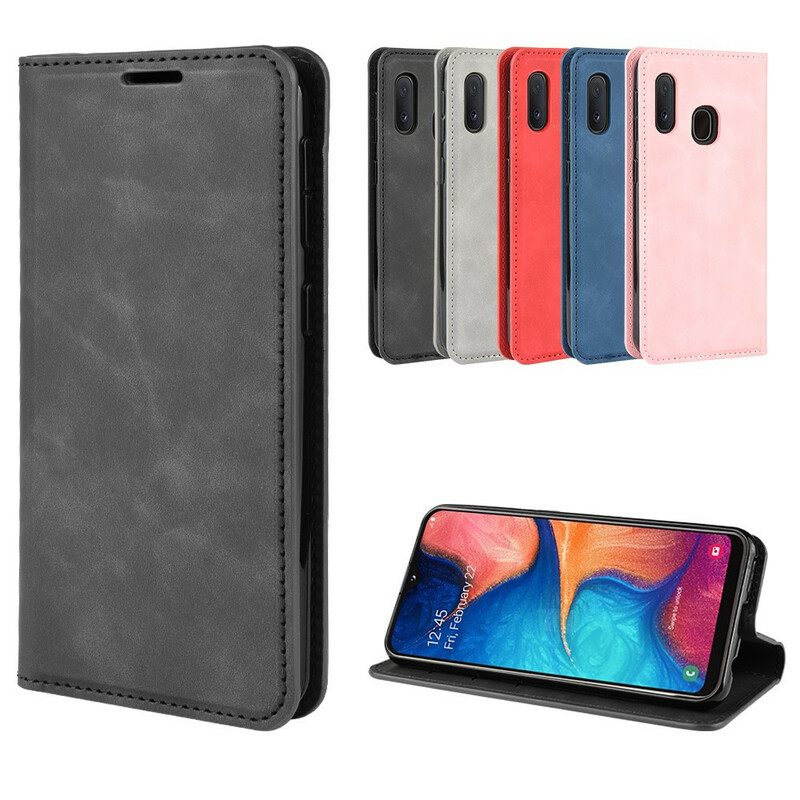 Puhelinkuoret Samsung Galaxy A20e Kotelot Flip Chic Leather Effect