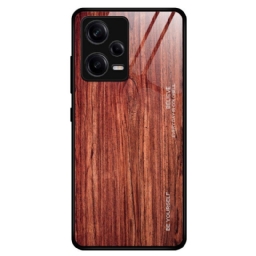 Kuori Poco X5 Pro 5G Wood Design Karkaistu Lasi