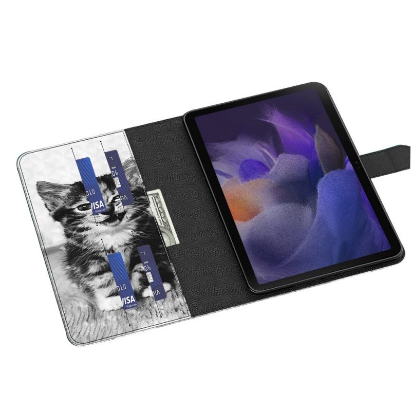 Flip Case Samsung Galaxy Tab A8 Faux Leather Kitten