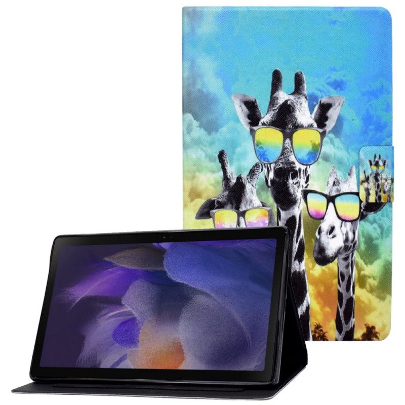 Flip Case Samsung Galaxy Tab A8 Funky Giraffes