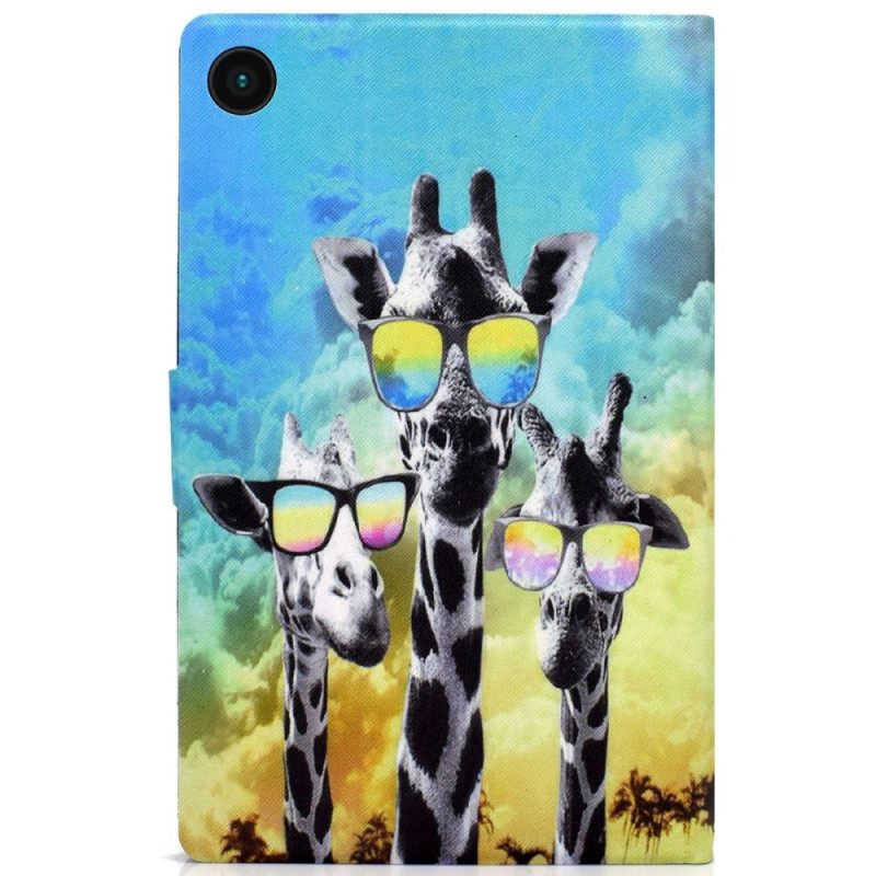 Flip Case Samsung Galaxy Tab A8 Funky Giraffes