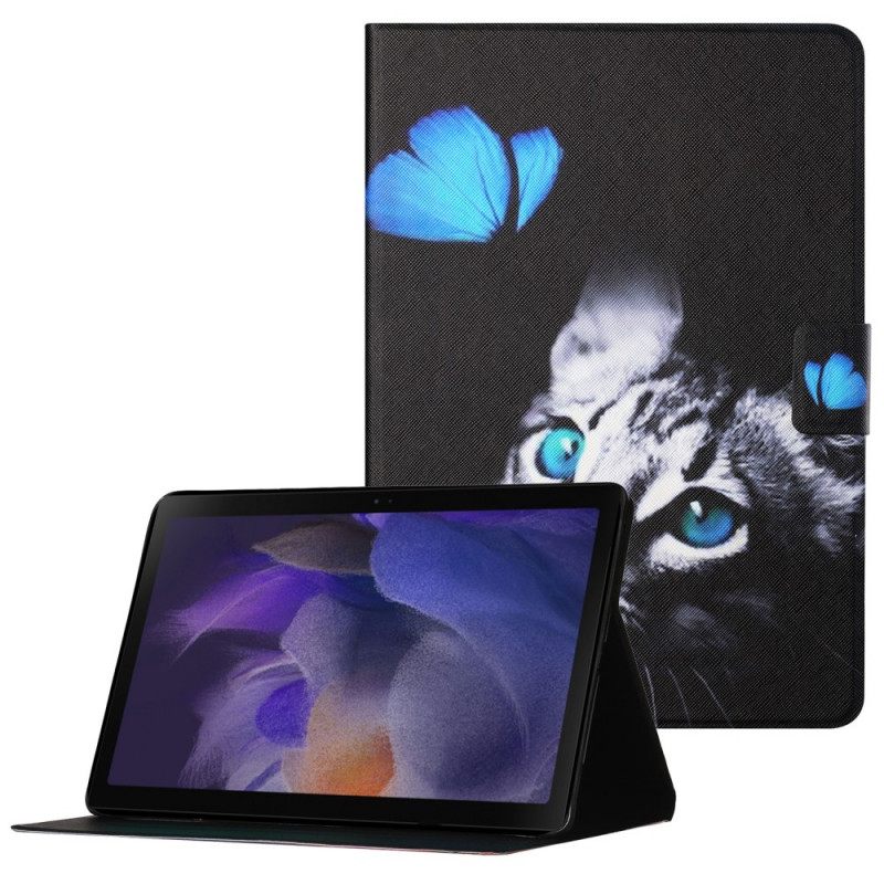 Kotelot Samsung Galaxy Tab A8 Cat Ja Blue Butterfly