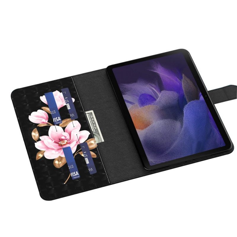 Nahkakotelo Samsung Galaxy Tab A8 Faux Leather Tree Flowers