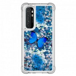 Kuori Xiaomi Mi Note 10 Lite Glitter Blue Butterflies