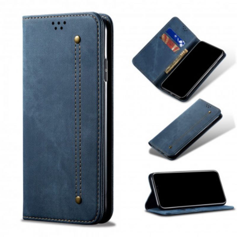 Puhelinkuoret Xiaomi Mi Note 10 Lite Kotelot Flip Denim Kangas