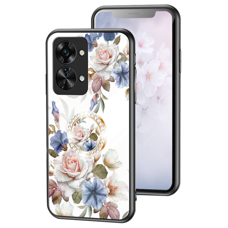 Case OnePlus Nord 2T 5G Tempered Glass Flowers Ring Timantit